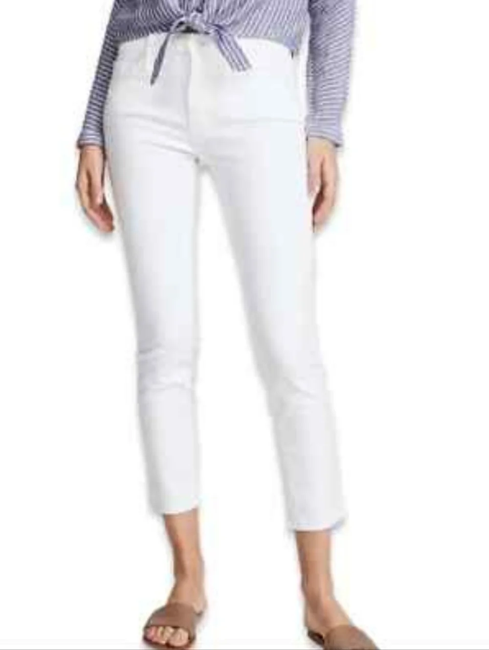 MOTHER The Looker Crop Jeans Glass Slipper White 28 Waist